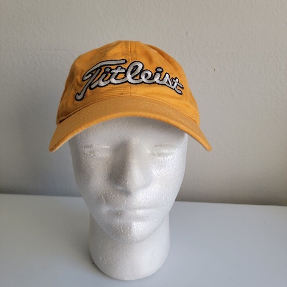 Titleist FootJoy FJ‎ Golf Strapback Hat Cap Logo Yellow Blue Adjustable Men - Picture 2 of 9
